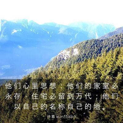 Picture 03 - 诗 篇 49:11 CUVS - 他 们 心 里 思 想 ： 他 们 的 家 室 - Bible Verse Picture