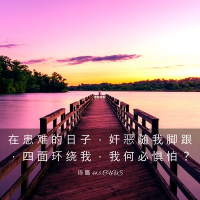 Picture 03 - 诗 篇 49:5 CUVS - 在 患 难 的 日 子 ， 奸 恶 随 我 脚 - Bible Verse Picture