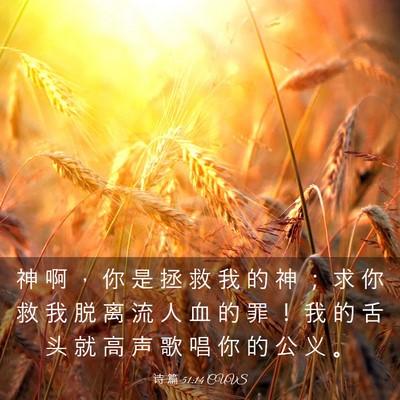 Picture 03 - 诗 篇 51:14 CUVS - 神 啊 ， 你 是 拯 救 我 的 神 ； 求 - Bible Verse Picture