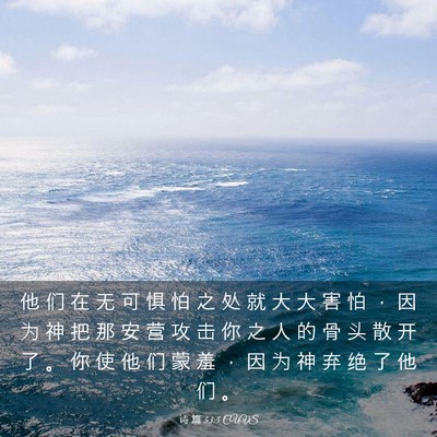 Picture 03 - 诗 篇 53:5 CUVS - 他 们 在 无 可 惧 怕 之 处 就 大 大 - Bible Verse Picture