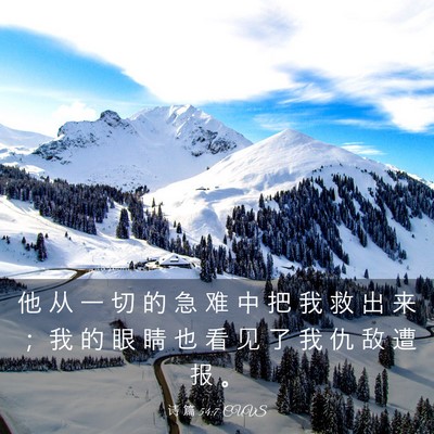 Picture 03 - 诗 篇 54:7 CUVS - 他 从 一 切 的 急 难 中 把 我 救 出 - Bible Verse Picture