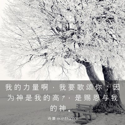 Picture 03 - 诗 篇 59:17 CUVS - 我 的 力 量 啊 ， 我 要 歌 颂 你 ； - Bible Verse Picture