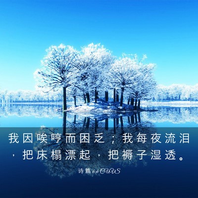 Picture 03 - 诗 篇 6:6 CUVS - 我 因 唉 哼 而 困 乏 ； 我 每 夜 流 - Bible Verse Picture