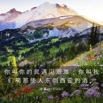 Picture 03 - 诗 篇 60:3 CUVS - 你 叫 你 的 民 遇 见 艰 难 ； 你 叫 - Bible Verse Picture
