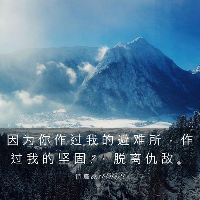 Picture 03 - 诗 篇 61:3 CUVS - 因 为 你 作 过 我 的 避 难 所 ， 作 - Bible Verse Picture
