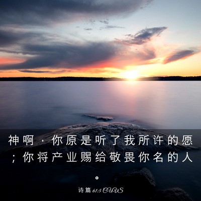 Picture 03 - 诗 篇 61:5 CUVS - 神 啊 ， 你 原 是 听 了 我 所 许 的 - Bible Verse Picture