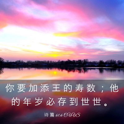 Picture 03 - 诗 篇 61:6 CUVS - 你 要 加 添 王 的 寿 数 ； 他 的 年 - Bible Verse Picture