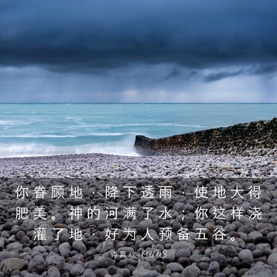 Picture 03 - 诗 篇 65:9 CUVS - 你 眷 顾 地 ， 降 下 透 雨 ， 使 地 - Bible Verse Picture