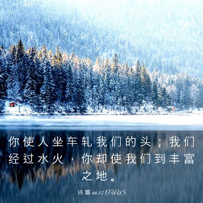 Picture 03 - 诗 篇 66:12 CUVS - 你 使 人 坐 车 轧 我 们 的 头 ； 我 - Bible Verse Picture