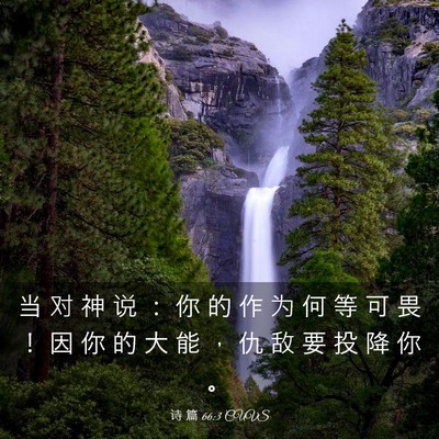 Picture 03 - 诗 篇 66:3 CUVS - 当 对 神 说 ： 你 的 作 为 何 等 可 - Bible Verse Picture