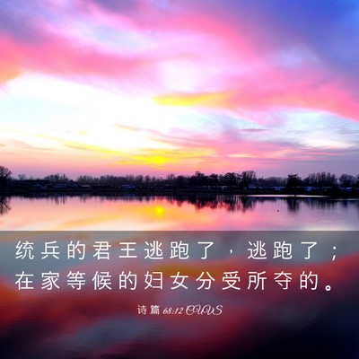 Picture 03 - 诗 篇 68:12 CUVS - 统 兵 的 君 王 逃 跑 了 ， 逃 跑 了 - Bible Verse Picture