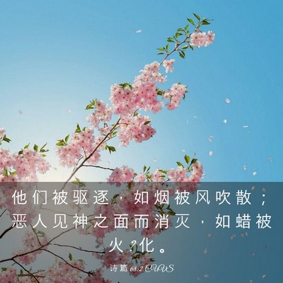 Picture 03 - 诗 篇 68:2 CUVS - 他 们 被 驱 逐 ， 如 烟 被 风 吹 散 - Bible Verse Picture