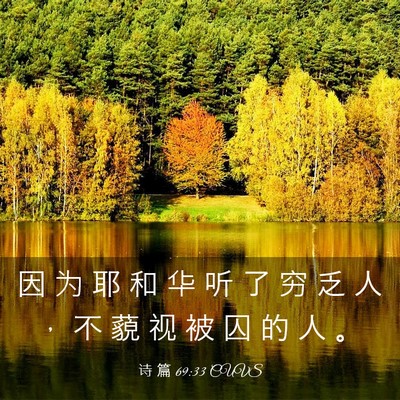 Picture 03 - 诗 篇 69:33 CUVS - 因 为 耶 和 华 听 了 穷 乏 人 ， 不 - Bible Verse Picture