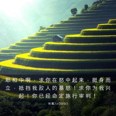 Picture 03 - 诗 篇 7:6 CUVS - 耶 和 华 啊 ， 求 你 在 怒 中 起 来 - Bible Verse Picture