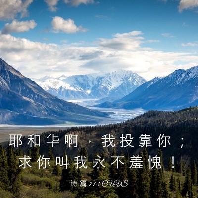 Picture 03 - 诗 篇 71:1 CUVS - 耶 和 华 啊 ， 我 投 靠 你 ； 求 你 - Bible Verse Picture