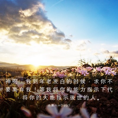 Picture 03 - 诗 篇 71:18 CUVS - 神 啊 ， 我 到 年 老 发 白 的 时 候 - Bible Verse Picture