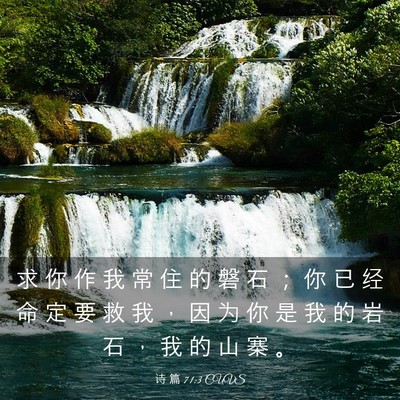 Picture 03 - 诗 篇 71:3 CUVS - 求 你 作 我 常 住 的 磐 石 ； 你 已 - Bible Verse Picture