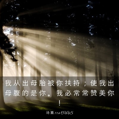 Picture 03 - 诗 篇 71:6 CUVS - 我 从 出 母 胎 被 你 扶 持 ； 使 我 - Bible Verse Picture