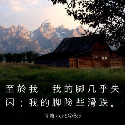 Picture 03 - 诗 篇 73:2 CUVS - 至 於 我 ， 我 的 脚 几 乎 失 闪 ； - Bible Verse Picture