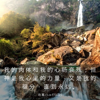 Picture 03 - 诗 篇 73:26 CUVS - 我 的 肉 体 和 我 的 心 肠 衰 残 ； - Bible Verse Picture