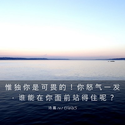 Picture 03 - 诗 篇 76:7 CUVS - 惟 独 你 是 可 畏 的 ！ 你 怒 气 一 - Bible Verse Picture