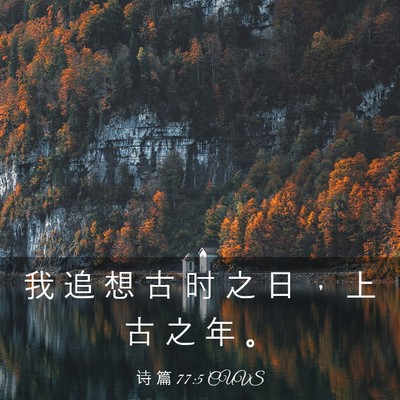 Picture 03 - 诗 篇 77:5 CUVS - 我 追 想 古 时 之 日 ， 上 古 之 年 - Bible Verse Picture