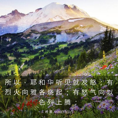 Picture 03 - 诗 篇 78:21 CUVS - 所 以 ， 耶 和 华 听 见 就 发 怒 ； - Bible Verse Picture