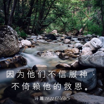 Picture 03 - 诗 篇 78:22 CUVS - 因 为 他 们 不 信 服 神 ， 不 倚 赖 - Bible Verse Picture