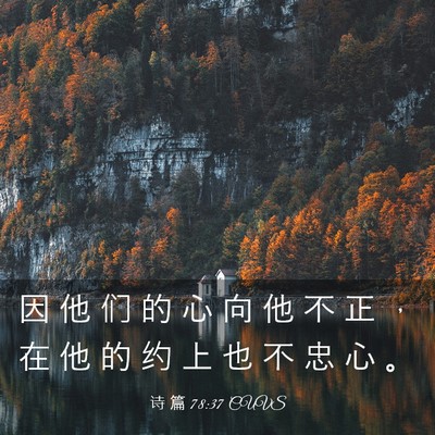 Picture 03 - 诗 篇 78:37 CUVS - 因 他 们 的 心 向 他 不 正 ， 在 他 - Bible Verse Picture