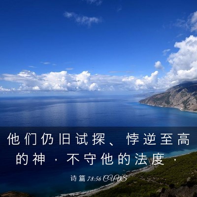 Picture 03 - 诗 篇 78:56 CUVS - 他 们 仍 旧 试 探 、 悖 逆 至 高 的 - Bible Verse Picture