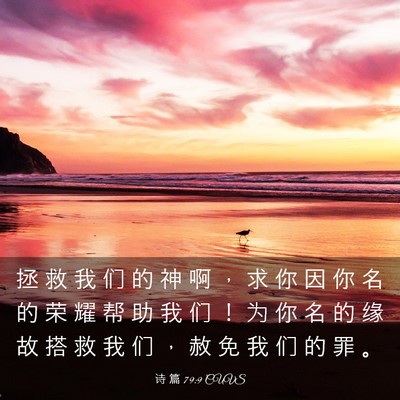 Picture 03 - 诗 篇 79:9 CUVS - 拯 救 我 们 的 神 啊 ， 求 你 因 你 - Bible Verse Picture