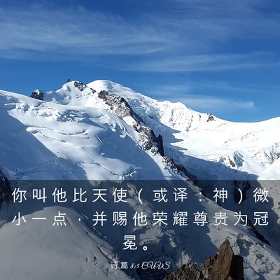 Picture 03 - 诗 篇 8:5 CUVS - 你 叫 他 比 天 使 （ 或 译 ： 神 ） - Bible Verse Picture