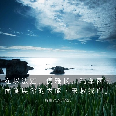 Picture 03 - 诗 篇 80:2 CUVS - 在 以 法 莲 、 便 雅 悯 、 玛 拿 西 - Bible Verse Picture