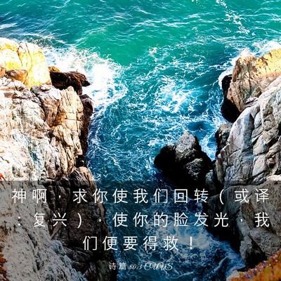 Picture 03 - 诗 篇 80:3 CUVS - 神 啊 ， 求 你 使 我 们 回 转 （ 或 - Bible Verse Picture