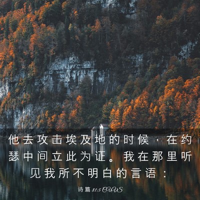 Picture 03 - 诗 篇 81:5 CUVS - 他 去 攻 击 埃 及 地 的 时 候 ， 在 - Bible Verse Picture