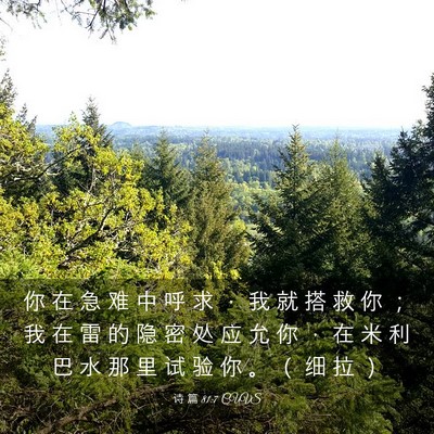 Picture 03 - 诗 篇 81:7 CUVS - 你 在 急 难 中 呼 求 ， 我 就 搭 救 - Bible Verse Picture