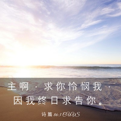 Picture 03 - 诗 篇 86:3 CUVS - 主 啊 ， 求 你 怜 悯 我 ， 因 我 终 - Bible Verse Picture
