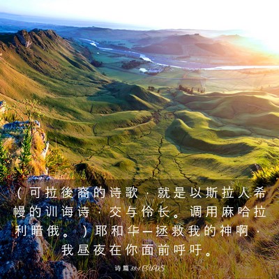 Picture 03 - 诗 篇 88:1 CUVS - （ 可 拉 後 裔 的 诗 歌 ， 就 是 以 - Bible Verse Picture