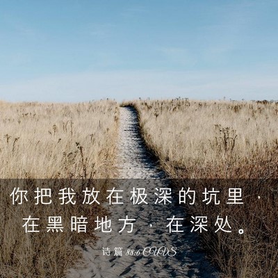 Picture 03 - 诗 篇 88:6 CUVS - 你 把 我 放 在 极 深 的 坑 里 ， 在 - Bible Verse Picture