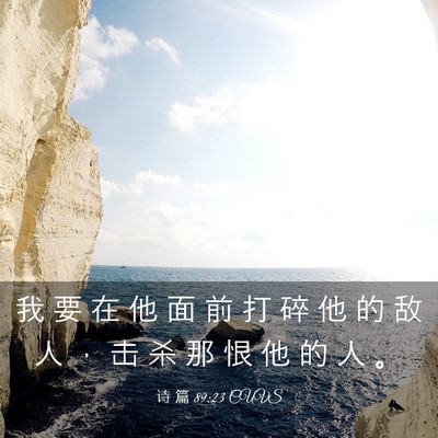 Picture 03 - 诗 篇 89:23 CUVS - 我 要 在 他 面 前 打 碎 他 的 敌 人 - Bible Verse Picture