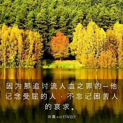 Picture 03 - 诗 篇 9:12 CUVS - 因 为 那 追 讨 流 人 血 之 罪 的 ─ - Bible Verse Picture