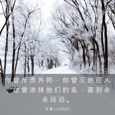 Picture 03 - 诗 篇 9:5 CUVS - 你 曾 斥 责 外 邦 ， 你 曾 灭 绝 恶 - Bible Verse Picture
