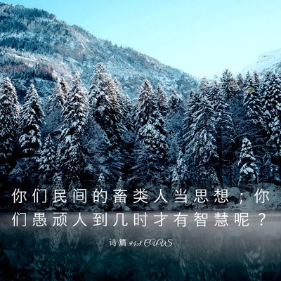 Picture 03 - 诗 篇 94:8 CUVS - 你 们 民 间 的 畜 类 人 当 思 想 ； - Bible Verse Picture