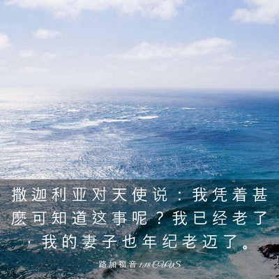 Picture 03 - 路 加 福 音 1:18 CUVS - 撒 迦 利 亚 对 天 使 说 ： 我 凭 着 - Bible Verse Picture
