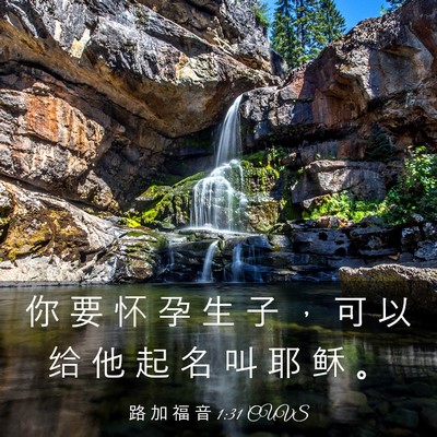 Picture 03 - 路 加 福 音 1:31 CUVS - 你 要 怀 孕 生 子 ， 可 以 给 他 起 - Bible Verse Picture