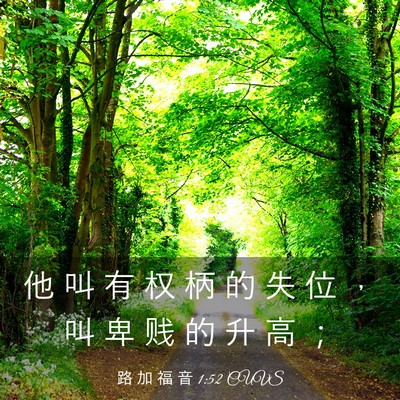 Picture 03 - 路 加 福 音 1:52 CUVS - 他 叫 有 权 柄 的 失 位 ， 叫 卑 贱 - Bible Verse Picture
