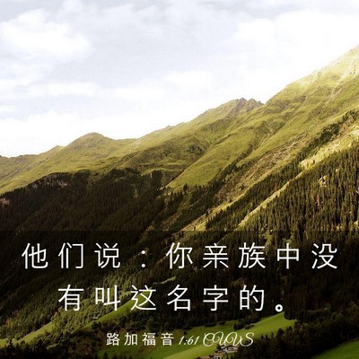 Picture 03 - 路 加 福 音 1:61 CUVS - 他 们 说 ： 你 亲 族 中 没 有 叫 这 - Bible Verse Picture