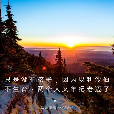 Picture 03 - 路 加 福 音 1:7 CUVS - 只 是 没 有 孩 子 ； 因 为 以 利 沙 - Bible Verse Picture
