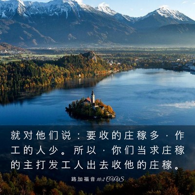 Picture 03 - 路 加 福 音 10:2 CUVS - 就 对 他 们 说 ： 要 收 的 庄 稼 多 - Bible Verse Picture