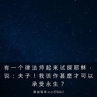 Picture 03 - 路 加 福 音 10:25 CUVS - 有 一 个 律 法 师 起 来 试 探 耶 稣 - Bible Verse Picture